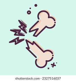 Icon Broken Bone. related to Orthopedic symbol. MBE style. simple design editable. simple illustration