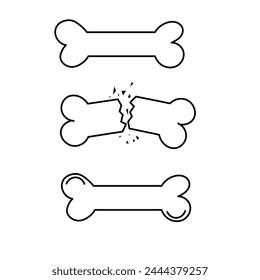 Icon of broken bone. Vector of bone fracture