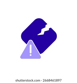 Icono de un roto, aislado contra un fondo limpio.