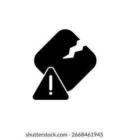 Icono de un roto, aislado contra un fondo limpio.