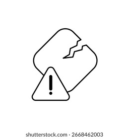 Icono de un roto, aislado contra un fondo limpio.