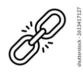 Icon of a broken link chain symbolizing connectivity issues