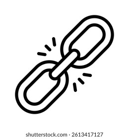 Icon of a broken link chain symbolizing connectivity issues