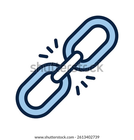 Icon of a broken link chain symbolizing connectivity issues
