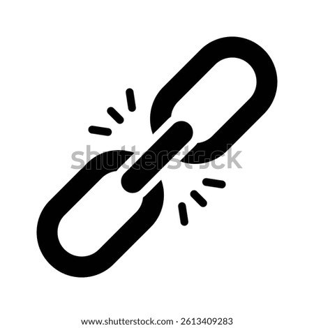 Icon of a broken link chain symbolizing connectivity issues