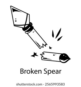 An icon of broken spear in hand drawn style