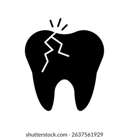 Icon a broken tooth, isolated against a clean background.