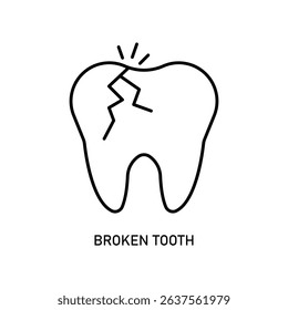 Icon a broken tooth, isolated against a clean background.