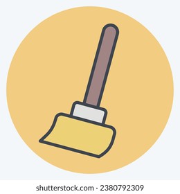 Icon Broom. related to Cleaning symbol. color mate style. simple design editable. simple illustration