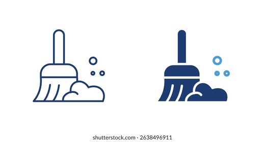 Icon of a broom with soap bubbles, indicating eco-friendly and non-toxic cleaning practices.