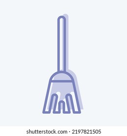 Icon Broom. suitable for Kids symbol. two tone style. simple design editable. design template vector. simple illustration