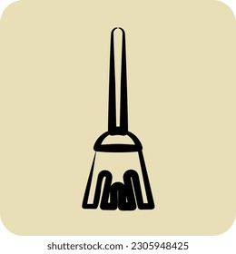 Icon Broom. suitable for Kids symbol. hand drawn style. simple design editable. design template