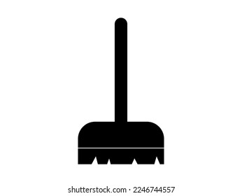Icon Besen. Zimmersymbol, Vektorgrafik, Konzept-Sweep, Reinigung einzeln auf weißem Hintergrund