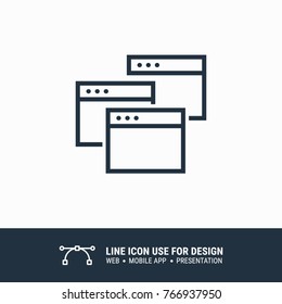 Icon Browser internet stack web  window graphic design single icon vector illustration
