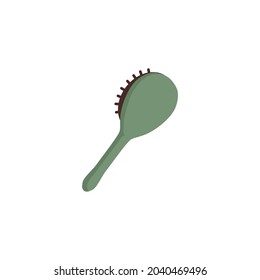 Icon of brush for care horse body. Flat cartoon vector illustration isolated on a white background.