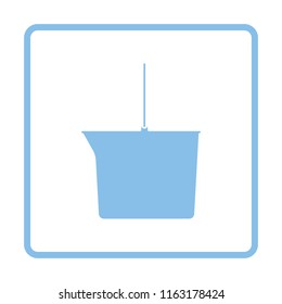 Icon of bucket. Blue frame design. Vector illustration.