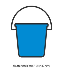 Icon Of Bucket. Editable Bold Outline With Color Fill Design. Vector Illustration.