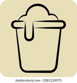Icon Bucket. related to Cleaning symbol. hand drawn style. simple design editable. simple illustration