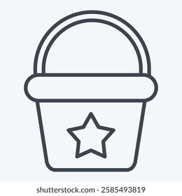 Icon Bucket. related to Kindergarten symbol. line style. design editable