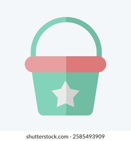 Icon Bucket. related to Kindergarten symbol. flat style. design editable