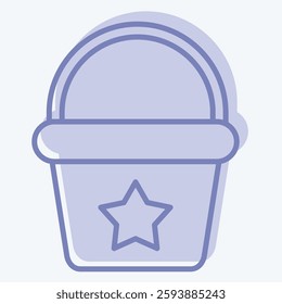 Icon Bucket. related to Kindergarten symbol. two tone style. design editable