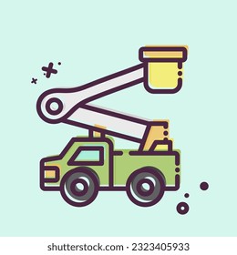 Icon Bucket Truck. related to Construction Vehicles symbol. MBE style. simple design editable. simple illustration