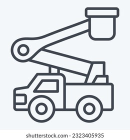 Icon Bucket Truck. related to Construction Vehicles symbol. line style. simple design editable. simple illustration