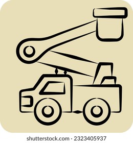 Icon Bucket Truck. related to Construction Vehicles symbol. hand drawn style. simple design editable. simple illustration