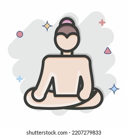Icon Buddha. related to Thailand symbol. Comic Style. simple design editable. simple illustration. simple vector icons. World Travel tourism. Thai