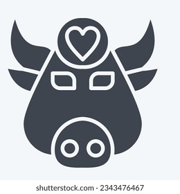 Icon Buffalo. related to Animal symbol. glyph style. simple design editable. simple illustration