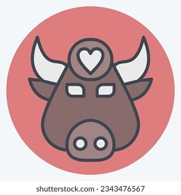 Icon Buffalo. related to Animal symbol. color mate style. simple design editable. simple illustration