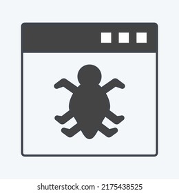 Icon Bug in Application. suitable for Programming symbol. glyph style. simple design editable. design template vector. simple symbol illustration