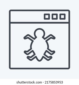 Icon Bug in Application. suitable for Programming symbol. line style. simple design editable. design template vector. simple symbol illustration