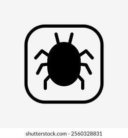 Icon Bug malware button. Technology and system concept, Semi Solid style.