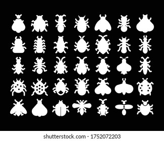 icon Bugs isolated on black background