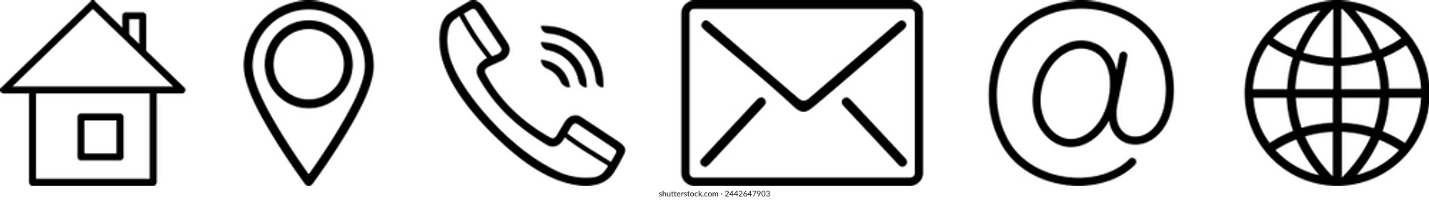 Symbol für Build, Map-Pin, Telefon, Umschlag, Adresse und Webseite als Set von Business Meeting Zeitplan Symbole