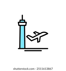 Icon Building airport or airplane symbols editable file