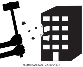 It is an icon of building demolition work.
