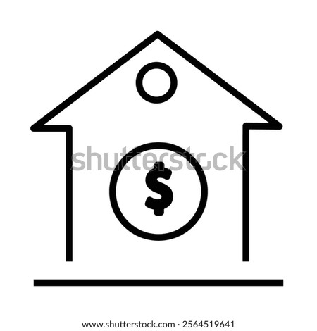 icon of building with dollar currency