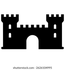 icon building fortress on white background vector
Vector icon building