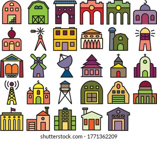 Icon Building and Home Flat Style for any purposes website mobile app presentation