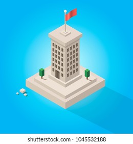 icon of the building in isometric style.