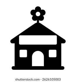 icon building kindergarten on white background vector
Vector icon building
