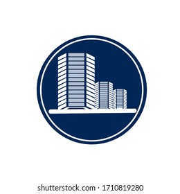 Icon building. The logo of the apartment building. Vector