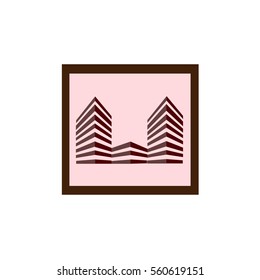 Icon building. The logo of the apartment building. Vector