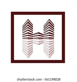 Icon building. The logo of the apartment building. Vector