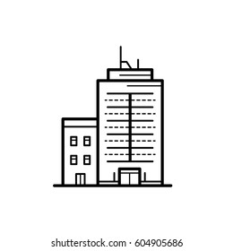 Icon of a building for a real estate agency. A symbol of a modern urban building. City building vector icon