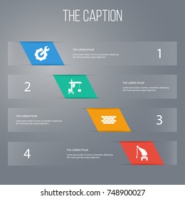 Icon Building Set Of Spanner, Stone, Hook And Other Vector Objects. Also Includes Wall, Wrench, Machine Elements.