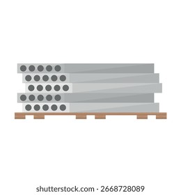 Icono de la construcción de losas en una plataforma. Materiales de construcción. Construcción. Elementos para la construcción.