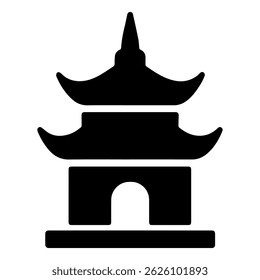 icon building temple buddhists on white background vector
Vector icon building